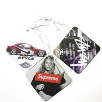Désodorisant de voiture personnalisé en papier, sachets aromatiques désodorisants à suspendre, bandes décoratives