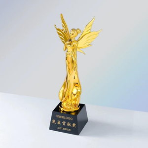 Nuevo <span class=keywords><strong>oro</strong></span> plata bronce resina señora chica Ángel evento cristal trofeo premio - Product Image 4