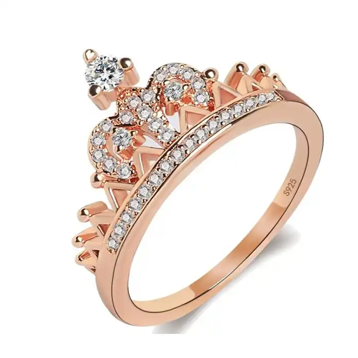 Buy Vendsy Queen Crown Pattern Copper Ring for Women and Girls (Silver) at  Amazon.in