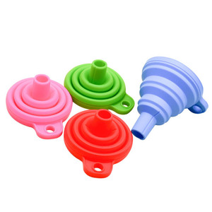 Mini entonnoir de cuisine pliable en silicone de qualité alimentaire pour transfert de liquides, outil de moulage existant, ensemble d'entonnoirs en silicone pliables - Product Image 1