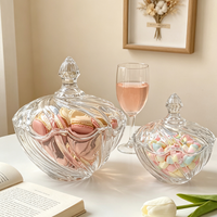 Lot de 2 pots à sucre en verre de luxe, décoratifs, sans plomb, avec motifs diamant et nervures torsadées, pour bonbons et rangement