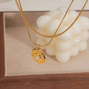 Collar de Perlas Redondas de Moda para Mujer, Acero Inoxidable 304, Perla Artificial, Impermeable, Cadena de Cable que No se Destiñe, Joyería - Product Image 3