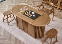 Tabouret de bar moderne en bois de frêne T2235 avec base en bois massif, hauteur réglable pour salle à manger, salon, bar à domicile