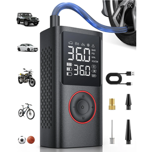 Inflador de Pneus Portátil em Plástico ABS 150 PSI Compressor de Ar Sem Fio Bomba de Bicicleta com Medidor de Pressão Digital LED - Product Image 1
