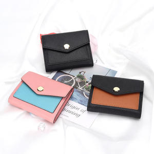 Andong Genuine Cow Leather Short <b>Wallet</b> <b>Womens</b> Purse Korean Fashion Contrast Color Lady <b>Card</b> Holder <b>Women</b> Coin Purses Bag - Product Image 1