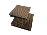 Plancher composite extérieur en WPC imperméable, grain de bois 3D, style européen, matériau en bambou brossé, planche en bois-plastique