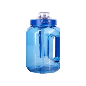 Grosir Botol Air 1,5l/2,5 L Bebas Bpa Kendi Gym Logo Kustom Plastik Motivasi Setengah Galon Satu Botol Air 1 Galon