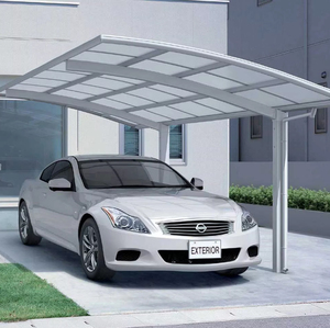 Abri de voiture moderne personnalisé en alliage d'aluminium avec revêtement UV, abri de jardin extérieur, protection contre <span class=keywords><strong>la</strong></span> pluie, pour stationnement de voiture et shopping - Product Image 4