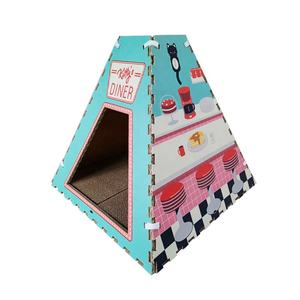 Kotak Penyimpanan Hewan Peliharaan Rumah Kucing Lipat Besar Portabel Ramah Lingkungan dari Kain Felt & Karton - Product Image 2