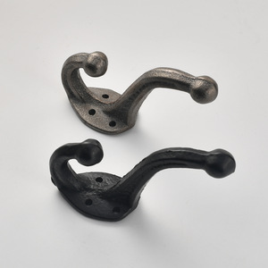 Crochets muraux en fonte noire de forme ronde pour porte ou mur - Product Image 1