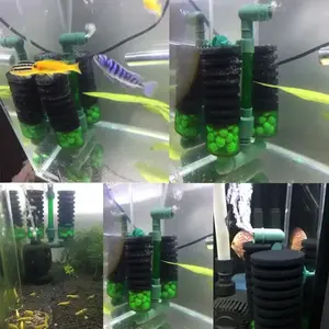 Fish Hang Style Air Pump Bio Sponge Filter For Shrimp Fish Aquarium Can Fill Filter Media Bio Sponge Filter