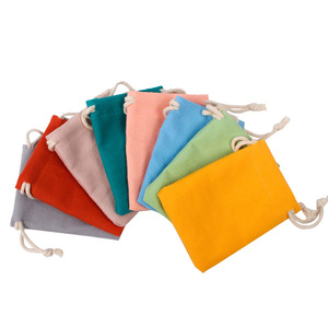 Vente en gros de petits sacs en toile personnalisés avec logo, écologiques, anti-poussière, en tissu, pour bijoux, en coton rose, avec cordon de serrage, mini sac en toile pour bijoux - Product Image 6