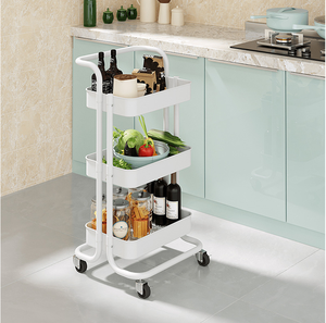 Nouveau chariot de chariot portable moderne Support de chariot roulant mobile à 3 couches avec roues - Product Image 5