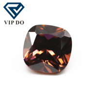 3x3mm-12x12mm l-rhodolite/rhodolite coussin carré en forme de zircone cubique pierres précieuses en vrac coussin synthétique pierres CZ découpées à la machine