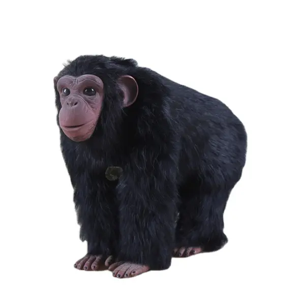 Groot Dier Standbeeld Robotic Geanimeerde Chimpansee Model geel chinese nieuwe jaar speelgoed pluche aap chimpansee