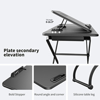 Support de moniteur multifonction Support d'ordinateur avec grand bureau Ordinateur debout ergonomique avec 4 angles de niveau