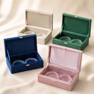Boîte de rangement à bijoux en velours haut de gamme avec logo personnalisé pour bracelets, colliers et bracelets, idéale pour les propositions de mariage - Product Image 2