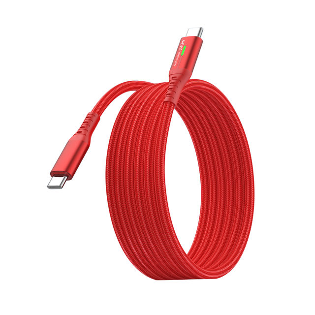USB C Full-Feature PD 240W 5A Fast Charging Flat Type-C Data Cable 40Gbps 8K Video 1M 2M 3M  Length Nylon Braided Jacket