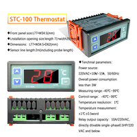 Contrôleur de température numérique STC-100A AC 220V Thermostat de température LED