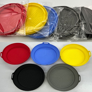 ตะกร้าซิลิโคนพับได้สำหรับหม้อทอดไร้น้ำมัน ถาดรองหม้อแบบใช้ซ้ำได้ อุปกรณ์ทำขนมในครัว ถาดรองอบในเตาอบและหม้อทอดไร้น้ำมัน - Product Image 5