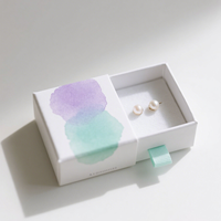 Luxe votre propre Logo petit cadeau tiroir glisser boîtes de papier pour bijoux boucle d'oreille collier emballage avec insert en mousse