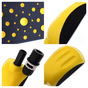 Bloc de ponçage manuel en PU jaune de 6 pouces à trous multiples, support sans poussière avec fixation auto-agrippante pour ponçage à la main du bois et du métal - Product Image 2