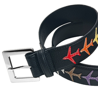 Ceinture personnalisée moderne unisexe géométrique design avion artisanal avec boucle en alliage de zinc Accessoires pour vêtements