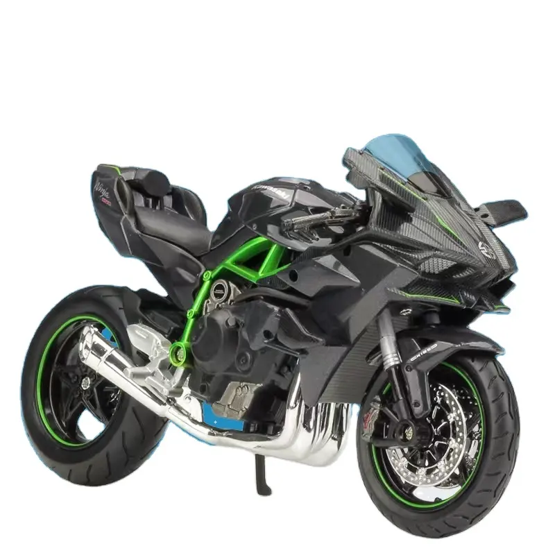 Maisto 1/12 Kawasaki Ninja H2 R motosiklet modeli oususto-optik Rebound şok emme Metal oyuncak arabalar