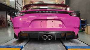 Aileron universel de diffuseur de lèvre de pare-chocs arrière en Fiber de carbone sec de haute qualité pour <span class=keywords><strong>Porsche</strong></span> 718 Cayman <span class=keywords><strong>boxster</strong></span> kit de carrosserie accessoires de voiture - Product Image 4