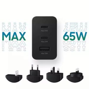 PD 65W A+2C Wall Charger EU US UK Plug Mobile Phone Fast Charging Power <b>Adapter</b> <b>Type</b>-<b>C</b> Phone Charger for S24 S23 S22 S21 - Product Image 6