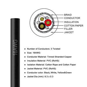 Fil de câblage CNC blindé électrique Zhong Hua Jiang 16AWG 1,5 mm² UL2464 16 AWG 3 conducteurs pour machine de routage CNC - Product Image 4
