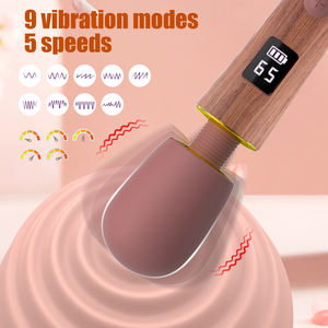 Vibrador de varita AV de grano de madera 9 modos de vibración 5 velocidades masajeador potente impermeable recargable por USB para relajación femenina - Product Image 3