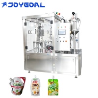 Machine de remplissage et de bouchage de sachets à bec verseur rotatif, automatique pneumatique haute vitesse pour l'emballage de lait de soja, de jus, de pulpe de fruits et de boissons