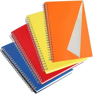 Lot de 4 cahiers A4 à spirale avec couverture en cuir, grille quadrillée, couleur et logo personnalisés, 80 feuilles, emballage personnalisé - Product Image 1