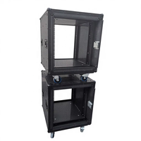 Amplificateur de puissance OEM 12U avec support antichoc, porte coulissante, rack, boîtier professionnel, porte battante, flight case audio