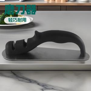 Aiguiseur de couteaux Yuyao en acier inoxydable, manuel, multi-grains, en acier au tungstène, avec base, pour la cuisine et l'usage domestique - Product Image 4