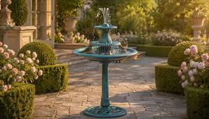 <span class=keywords><strong>Fontaine</strong></span> de bassin à oiseaux à plusieurs niveaux en forme de statue de poisson, <span class=keywords><strong>solaire</strong></span>, écologique, style Art déco, résine bronze, résistante aux intempéries, pour <span class=keywords><strong>extérieur</strong></span>, sur piédestal - Product Image 3