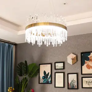批发室内现代设计酒店便宜的金色水晶吊灯灯