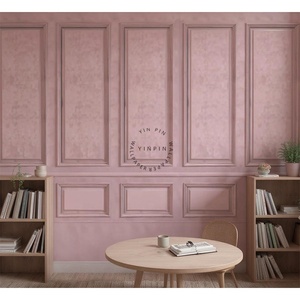 Classico modello di arenaria rosa scuro pannello di legno murale carta da parati murale per la decorazione dell'ufficio dell'hotel - Product Image 4