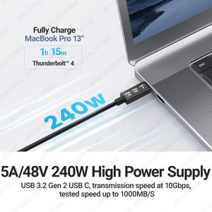 Jeyi Factory USB4エクステンションケーブル50cm男性女性40Gbps 240Wサンダーボルト4/3対応アルミPVCジャケット認証 - Product Image 3