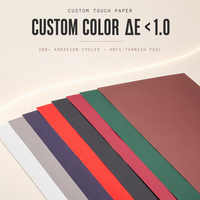 Papier tactile plat enduit personnalisé pour emballage de boîte à vin, imperméable, anti-ondulation, feuille de pâte de bois 180g, couleur et taille personnalisées