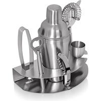 Ensemble de shaker à cocktails en acier inoxydable, 6 pièces, outils de bar avec support à 2 niveaux, tire-bouchon, passoire pour bar à domicile, barman, restaurant