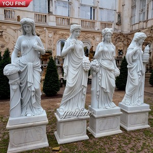 Statue in marmo bianco a grandezza naturale degli Dei delle Quattro Stagioni Greche per Giardino Esterno in Vendita - Product Image 6