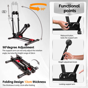 Support de vélo vertical réglable pour vélos de 20 à 29 pouces, support de stationnement pliable en acier pour vélos, gain de place, support de rangement intérieur - Product Image 3