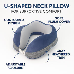Özel taşınabilir patentli U şekli araba uçak ağrı kesici yastık yaratıcı bellek köpük seyahat boyun yastığı ortopedik - Product Image 3