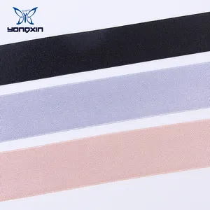 Accept Custom Logo Size Polyester Elastic Band Shiny Knitting Bra Elastic Strap For Lingerie Elastic Tape