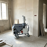 Machine à projeter du plâtre portative sur roues, mobilité flexible pour différents chantiers de construction