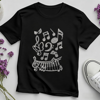 Ventes chaudes : Designs personnalisés en strass pour les amateurs de musique, transferts thermiques pour t-shirts