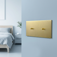 Interrupteur à bascule Niva Eunv5 de luxe 1 gang 2 voies, style panneau en acier inoxydable, personnalisation murale pour la maison