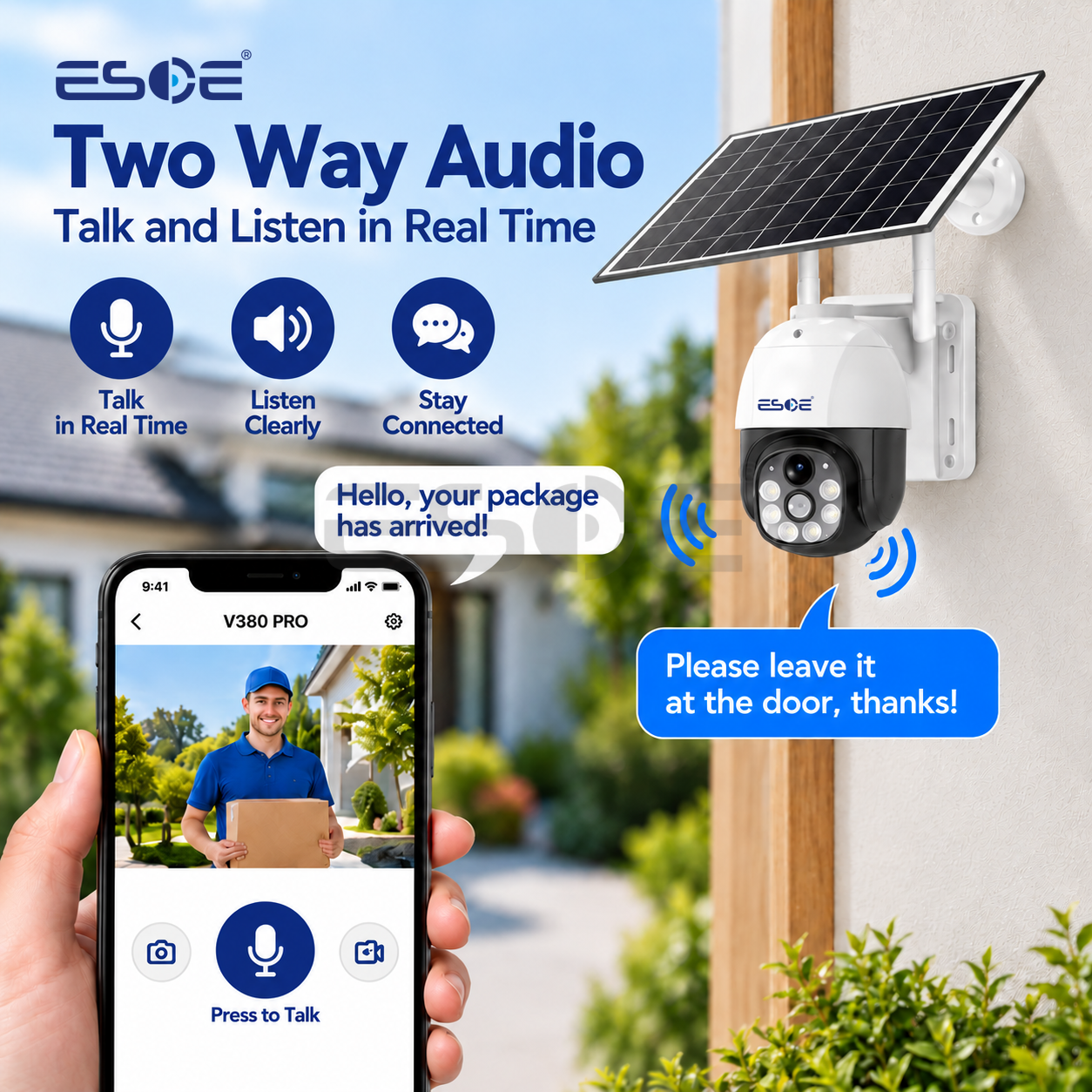 V380 Pro 3MP 4G WIFI Low Power CCTV Solar Camera Two Way Audio Human Motion Detection H.265 For Outdoor Indoor CCTV Solar Camera · image 3